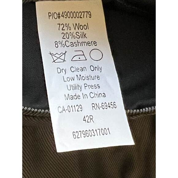 Chap’s Mens Black Two Button Sports Coat Blazer Silk Wool Cashmere Blend 42R - Picture 7 of 9